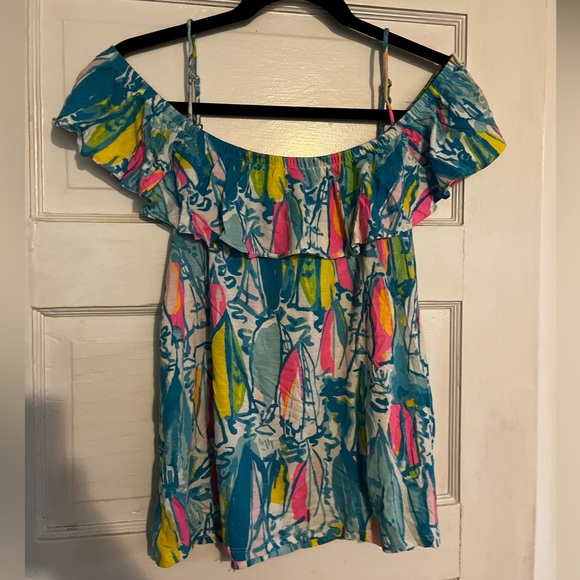 Lilly Pulitzer Off the Shoulder Top - Picture 1 of 2